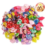 Hot Sale Fiber Pet Dogs Hair Accessories Dog Rubber Bow