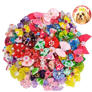 Hot Sale Fiber Pet Dogs Hair Accessories Dog Rubber Bow