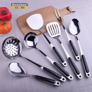 Hot Sale Food Grade Bakelite Kitchenware 7 Pcs Set Stainless Steel Kitchen Utensil Set cookware