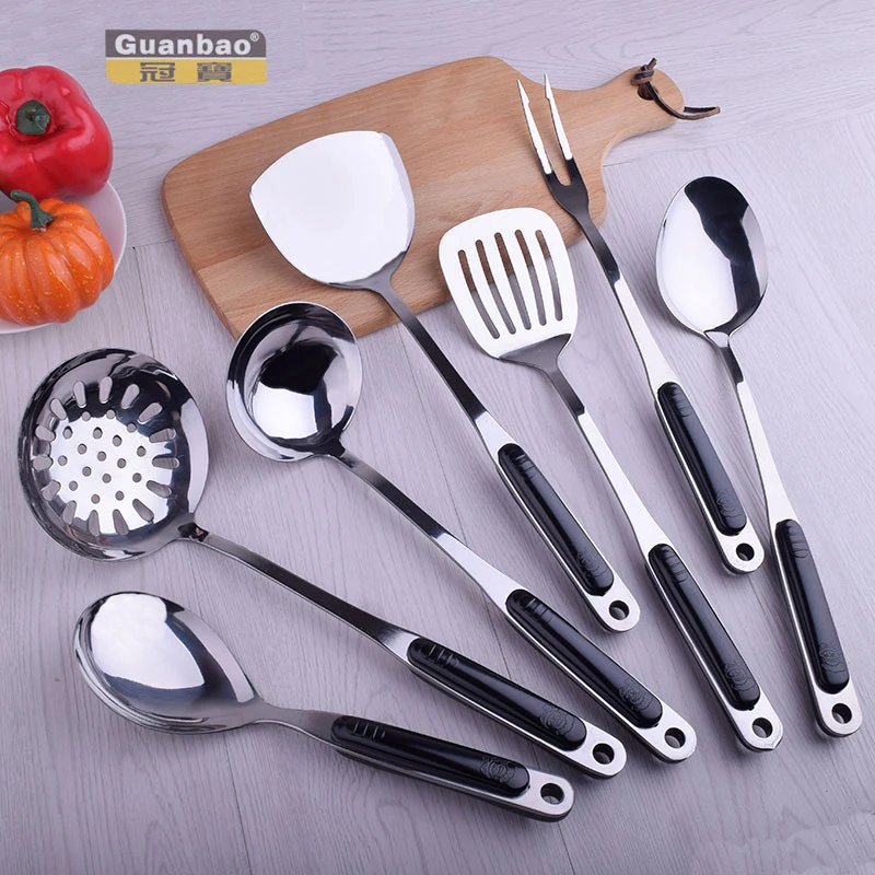Hot Sale Food Grade Bakelite Kitchenware 7 Pcs Set Stainless Steel Kitchen Utensil Set cookware