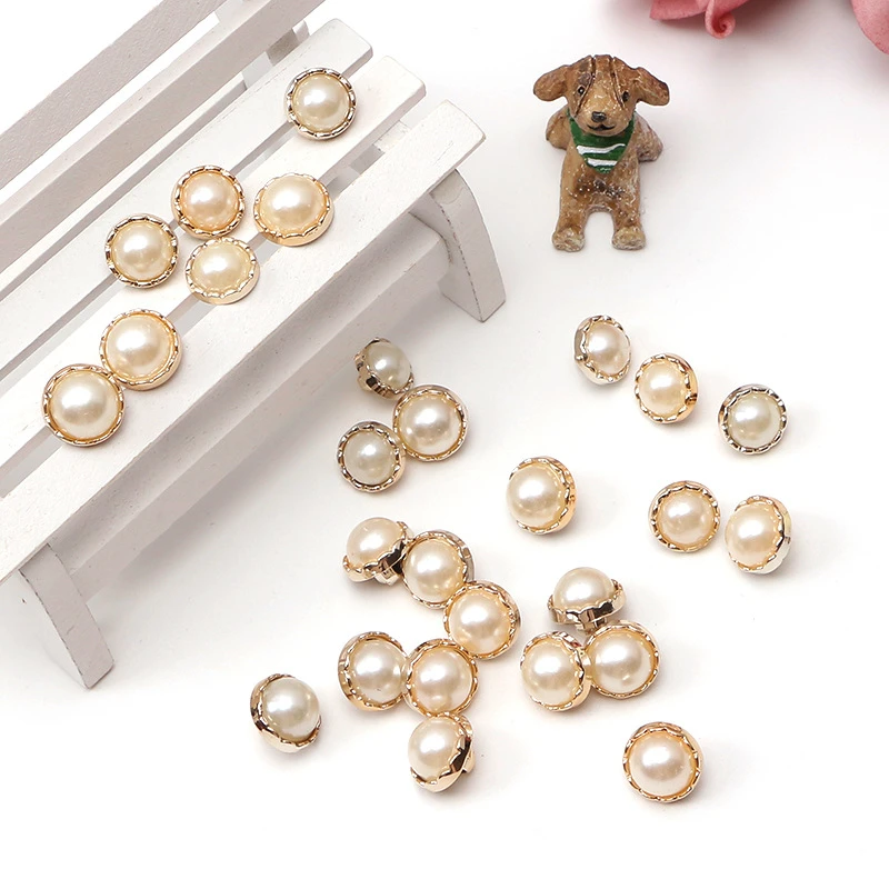 Hot Sale Metal Look Resin Sewing Buttons with Pearl Button For Clothes