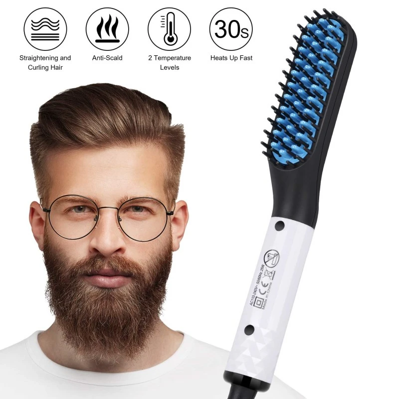 Hot Sale Multiple Functional Straightening Comb  Electric Curler Beard Straightener For Men Beard