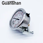 Hot Sale Oil filling pressure gauge with bracket  nks pressure gauge glycerine Connection thread 1/4,3/8,1/2(G PT NPT)