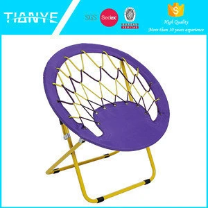 hot sell competitive product easy-carry leisure relax folding portable round bungee purple living room lounge comfort alum chair
