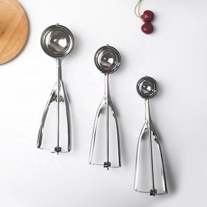 Hot selling custom 3.5cm kitchen gadgets non stick stainless steel small ice cream scoop