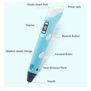 Hot Selling Popular Educational Toy for Kids 3D Drawing Pen with LCD and Colorful Filaments