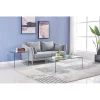 hotel luxury modern tea corner center table square tempered clear bent curved glass coffee tables