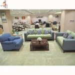Hotel sofa with wooden frame fabric material set 2 seater