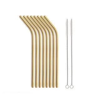 Hotsales Quality 8.5 Inch reusable Stainless Straws Bent,  ECO friendly for barware and tableware