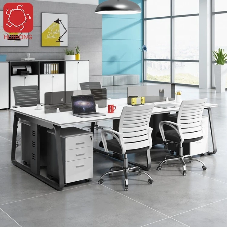 Huihong Office Furniture Workstation Desk and Chair Excutive Office Work Table Set with Partition