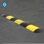 Hump Speed bump for parking roadway safety black yellow rubber speed bump