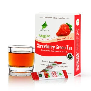 Iced Water Soluble Instant Strawberry Tea Extract Fresh Fruit Extract Strawberry Flavored Green Tea Drink for Weight Loss