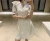 Import In stock satin gloss pearl beaded shirt dress short sleeve casual white summer women dresses from China
