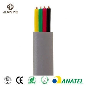 Indoor Flat Telephone Communication Cable 4C 26AWG Copper / CCA Conductor