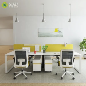 Industrial Simple 4 Seater Modular Steel Workstation Desk Office Furniture Table Office Desk Modern
