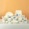 Jingdezhen Luxury Ceramics Gift 60 Luxury Blue And White Bone China Tableware Set
