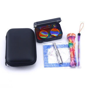 journey kit smoke shop accessories weed tobacco logo custom honey straw metal dabs pipes wax containers smoking set bag