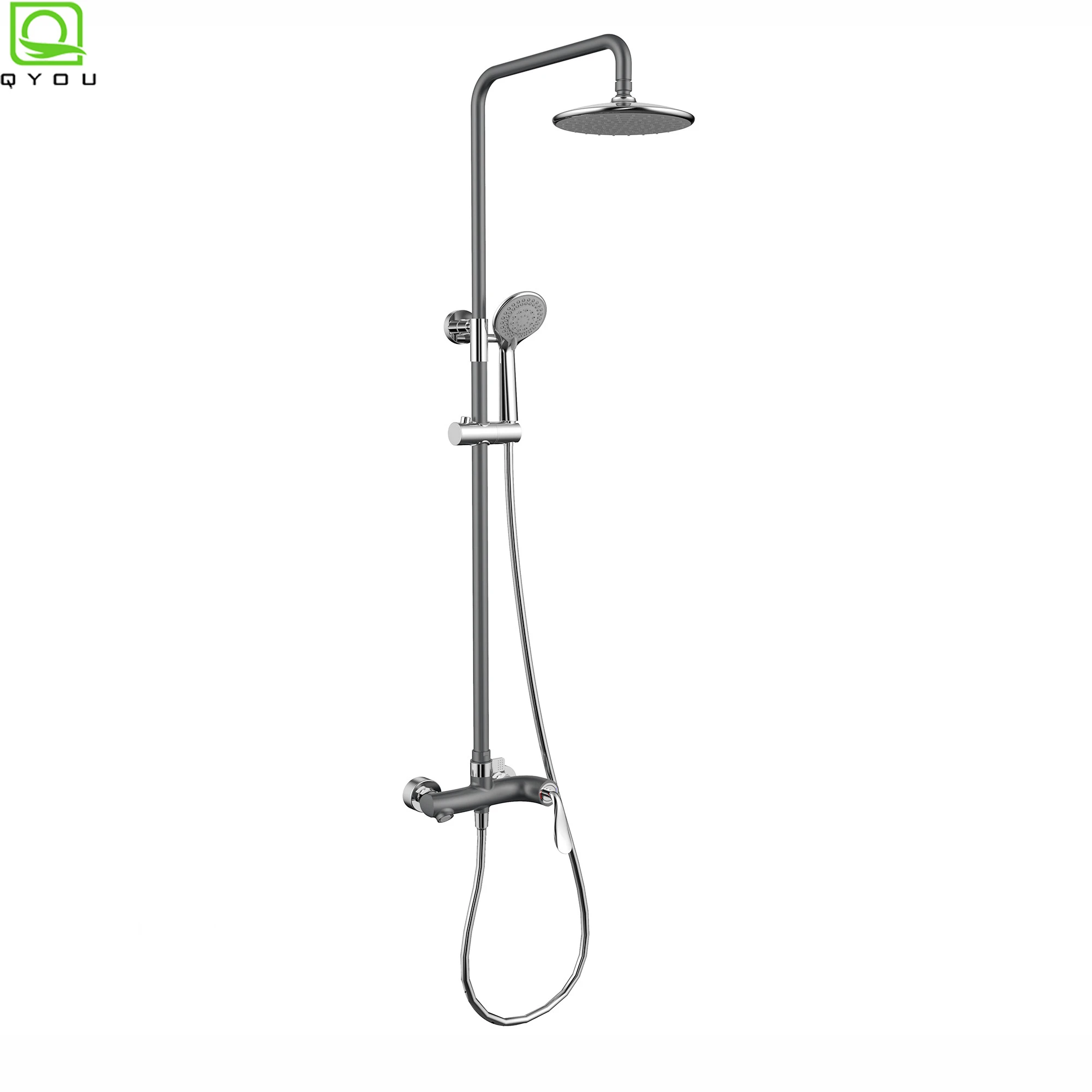 Kaiping Famous trademark three functions Brass Chrome surface bathroom hot and cold rain shower set