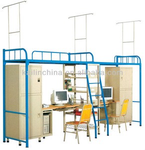 KE-25 Kaln furniture modern boarding school beds with cabinet used in college/factor dormitory hostel good price green material