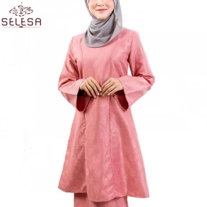 Kemeja Wanita Popular  Casual Islamic Saudi Clothing Elegant Embroidery Kaftan Dress Plus Size Long Sleeve Abaya Baju Kurung