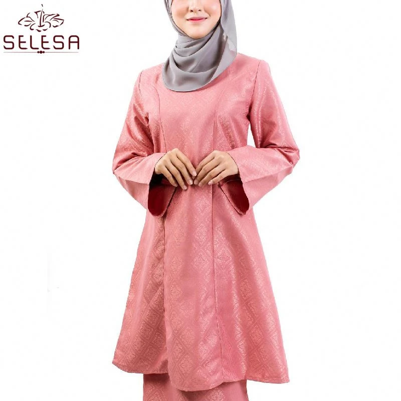 Kemeja Wanita Popular  Casual Islamic Saudi Clothing Elegant Embroidery Kaftan Dress Plus Size Long Sleeve Abaya Baju Kurung