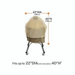 kettle shape round BBQ grill cover with weather-resistant heavy duty fabric