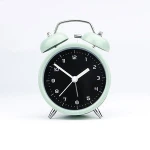 KH-CL089 KING HEIGHT New Model 3.8 Silent No Ticking Light Design Round Metal Twin Bell Mini Alarm Clock