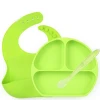 kids Silicone Plate for Toddlers and Microwave Safe Silicone Baby Bib
