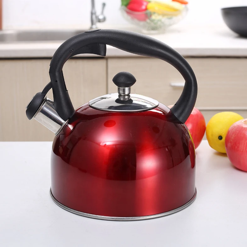 Kitchen 3L color coating portable hot water kettle teapot kettle for home using stainless steel whistling kettle