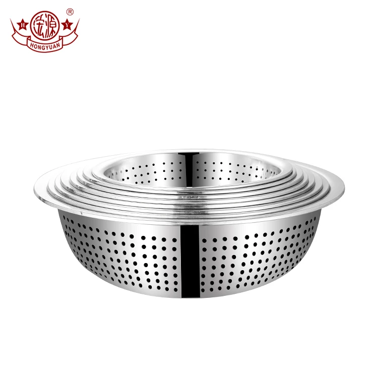 Kitchen 4CM rice washer bowl stainless steel rice strainer