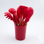 Kitchenware 12-piece set wooden handle silicone nylon baking spatula colander clamp tool set