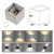 Import Kontak exterior IP65 7W 12w  cube up down adjustable led outdoor wall lamp light from China