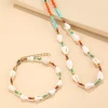 KRKC 2021 summer new fashion custom women jewelry colorful rice bead bohemian beach sea shell necklace