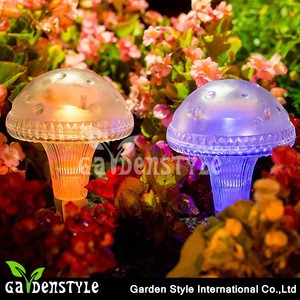 lamps design transparent Mushroom fancy design, Rechargeable solar power lamps, plastic landscape lamps