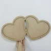 laser cut custom wooden heart blank plaque for wedding decoration