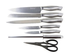 Latest designs 7pcs forged handle hollow handle kitchen knife set /set knife with acrylic holder