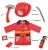 Import Latest Red Dressup Firefighter Costume For Kid with Fire Extinguisher and Helmet from China