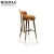 Import Light luxury  beautiful design solid wooden leg with golden circle  velvet upholstery rattan bar counter stool from China