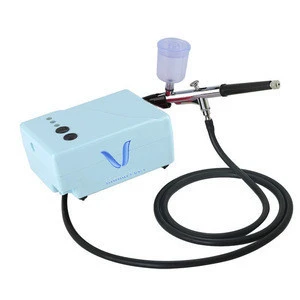 LinhaivetA mini air brush machine compressor set beauty cake airbrush kit