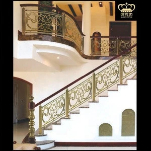 Luxury Aluminum Handrails Staircase Balustrade For Hotel Villa