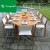 Luxury Natural Teak Wooden Outdoor Furniture Garden Set Dining Table and Folding Chair Aluminum Garden Chair