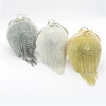 Luxury Round Ball Tassel Rhinestone Clutch Bag Ladies Clutch Evening Bag(H80)
