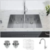 Luxury SUS304 stainless steel umdermount double bowls with drainboard handmade bathroom wash hand basins sink