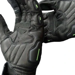 Mens driving real skin sport motorcycle racing leather glove with Carbon Fiber Protection