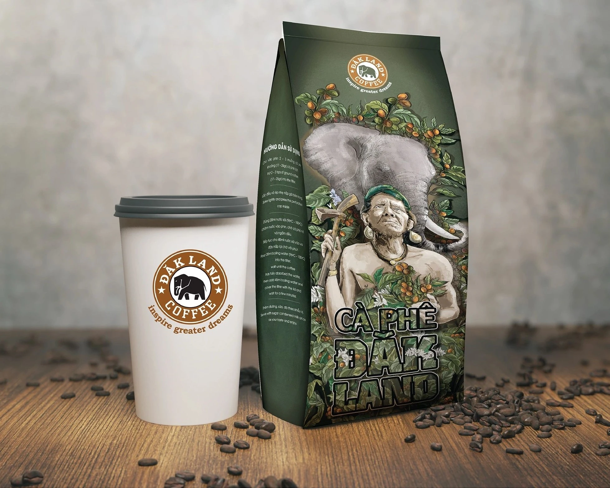 Mixed roasted Bean Coffee high quality made from Daklands in Vietnam