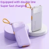 Mobile Power Bank 20000mAh OEM powerbank portable charger external Battery Super fast charging with cable power banks gifts