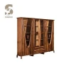 Modern corner zebra wooden bookcase bookshelf,wood book rack