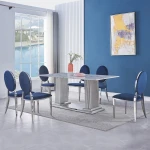 Modern furniture Glass Dining Table Set comedores 6 sillas dining room Set comedor gold metal dining tables