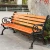 Import Modern metal frame bench street wood slats bench park chair with cheap price from China