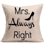 MR&MRS Sofa Linen Pillowcase European Cushion Cover Sofa Canvas Couples Pillow Case